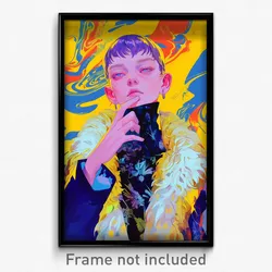 Art Poster - Boy Feeling Self Critical, Illustrious Fur Trimmed Jacket (Print)