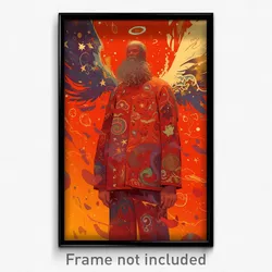 Art Poster - Man Feeling Desire Wearing Angelic Santa (Print)