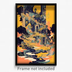 Art Poster - Voluminous Friary (Psychedelic Trippy Weird 11x17 Print)