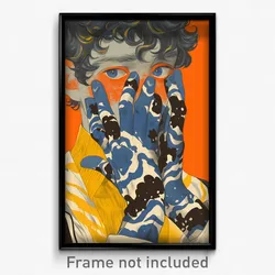 Art Poster - Boy Feeling Modesty Wearing Accomplished Two Tone Gloves (Print)