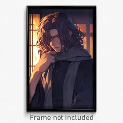 Anime Art Poster - Man Feeling Miserable, Immaculate Grey Neckerchief (Print)