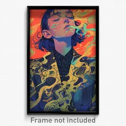 Art Poster - Woman Feeling Serenity Wearing Bumpy Suit Jacket (Print)