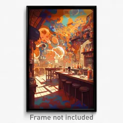 Art Poster - Sunny Tavern (Psychedelic Trippy Weird 11x17 Print)