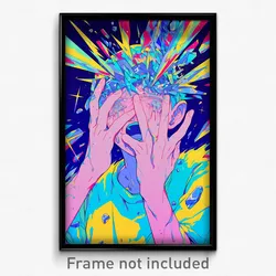 Anime Art Poster - Boy Feeling Panicked Wearing Sparkling Grey (Print)