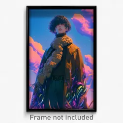 Anime Art Poster - Boy Feeling Flakey Wearing Rosy Brown Cape (Print)