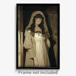 Art Poster - Moa Feeling Dejection Wearing Farming Nightgown
