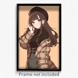 Anime Art Poster - Girl Feeling Smug Wearing Well Groomed Plaid (Print)