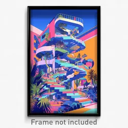 Art Poster - Zigzag Spring (Psychedelic Trippy Weird 11x17 Print)