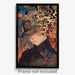 Art Poster - Boy Feeling Anxious Wearing Attractive Peaked Cap (Print)