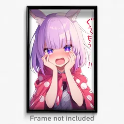 Anime Art Poster - Woman Feeling Rattled Wearing Gentle Two Sided Cape (Print)