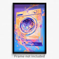 Art Poster - Familiar Washing Machine (Psychedelic Trippy Weird 11x17 Print)
