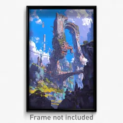 Art Poster - Faraway Citadel (Psychedelic Trippy Weird 11x17 Print)