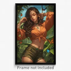 Art Poster - Butterfly Feeling Delighted Wearing Uttermost Brown Shorts