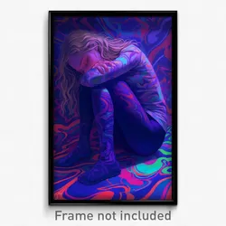 Art Poster - Girl Feeling Weak Wearing Ambitious Leggings (Print)