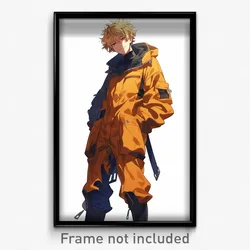 Anime Art Poster - Man Feeling Acceptance, Spherical Orange Jumpsuit (Print)