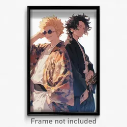 Anime Art Poster - Boys Feeling Nostalgic Wearing Serving Gold Trim