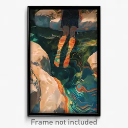 Art Poster - Showy Earthworks (Psychedelic Trippy Weird 11x17 Print)