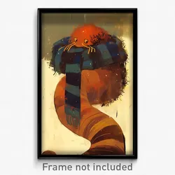Art Poster - Earthworm Feeling Isolated Wearing Ready Striped Scarf
