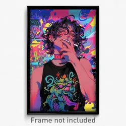 Anime Art Poster - Boy Feeling Self Loathing, Spanish Black Tank Top (Print)