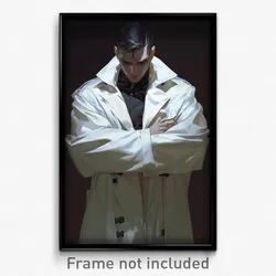 Art Poster - Man Feeling Mad Wearing Icy White Robe