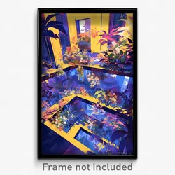 Art Poster - Flowery Colonnade (Psychedelic Trippy Weird 11x17 Print)