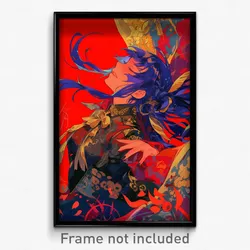 Anime Art Poster - Boy Feeling Thankful Wearing Outrageous Red Bow (Print)