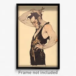 Art Poster - Man Feeling Humiliation, Sophisticated Sleeveless Dress (Print)