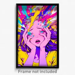 Art Poster - Woman Feeling Unsettled Wearing Memorable Headband (Print)