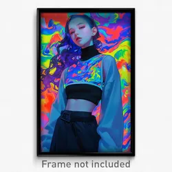 Art Poster - Girl Feeling Grief Wearing Gray Cropped Vest (Print)