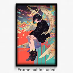 Art Poster - Girl Feeling Hate Wearing Agile Multiple Wings (Print)
