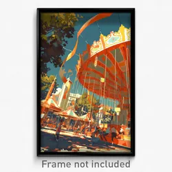 Art Poster - Zigzag Fairground (Psychedelic Trippy Weird 11x17 Print)