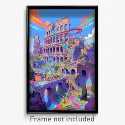 Art Poster - Tremendous Colosseum (Psychedelic Trippy Weird 11x17 Print)