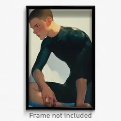 Anime Art Poster - Man Feeling Expectancy Wearing Drab Wetsuit (Print)
