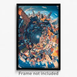 Art Poster - Spherical Mexico City (Psychedelic Trippy Weird 11x17 Print)