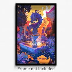 Art Poster - Negligible Fountain (Psychedelic Trippy Weird 11x17 Print)