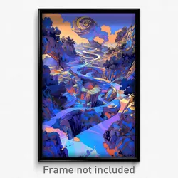 Art Poster - Unrealistic Hills (Psychedelic Trippy Weird 11x17 Print)