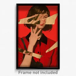 Art Poster - Woman Feeling Discombobulated Wearing Noisy Shoulder Bag (Print)