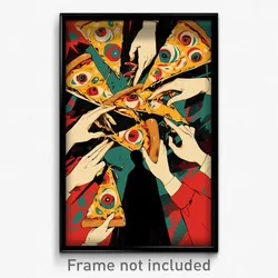 Art Poster - Aged Pizza (Psychedelic Trippy Weird 11x17 Print)