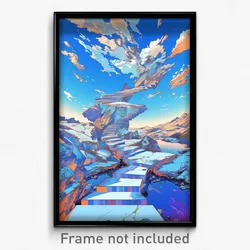 Art Poster - Sky Blue Rill (Psychedelic Trippy Weird 11x17 Print)