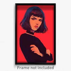 Anime Art Poster - Woman Feeling Mad Wearing Well Groomed Edgy (Print)