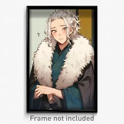 Anime Art Poster - Man Feeling Suspicious Wearing Impeccable Fur Cape (Print)