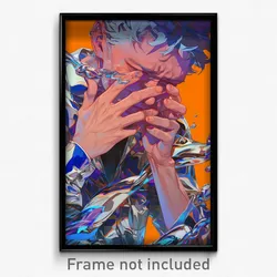 Anime Art Poster - Boy Feeling Remorse Wearing Metallic White Dress (Print)