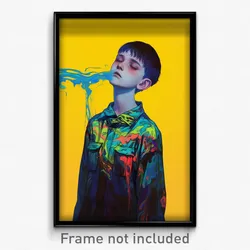Art Poster - Boy Feeling Neglect Wearing Second Hand Jumpsuit (Print)