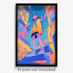 Art Poster - Modern High School (Psychedelic Trippy Weird 11x17 Print)