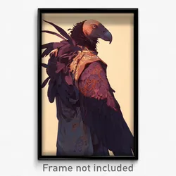 Anime Art Poster - Andean Condor Feeling Aggressive, Quarrelsome Back Print