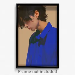 Anime Art Poster - Boy Feeling Vicious Wearing Royal Blue Shirt (Print)