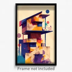 Art Poster - Concrete Cathouse (Psychedelic Trippy Weird 11x17 Print)