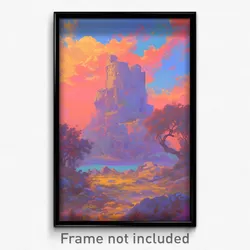 Art Poster - Stimulating Monastery (Psychedelic Trippy Weird 11x17 Print)