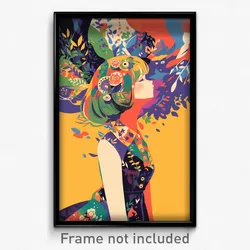 Anime Art Poster - Woman Feeling Nostalgic, Wonderful Sleeveless Dress (Print)
