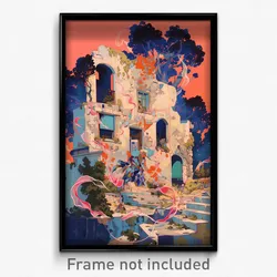Art Poster - Long Friary (Psychedelic Trippy Weird 11x17 Print)